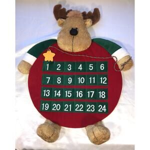 Christmas Advent Calendar Vintage Holiday Elegance Reindeer Star Day Marker